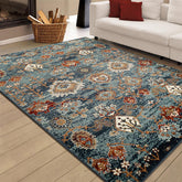 8' x 10' Teal Blue Oriental Power Loom Area Rug